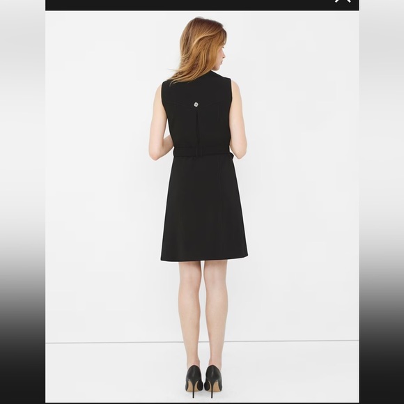 White House black market sleeveless black trench coat dress 6 - Picture 3 of 14